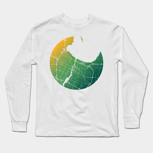 Green Bay Map Long Sleeve T-Shirt by polliadesign